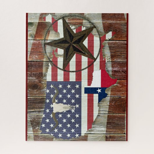 Texas Lone Star Texas Long Horn Puzzle (Vertikal)