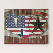 Texas Lone Star Texas Long Horn Puzzle (Horizontal)