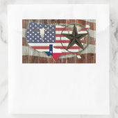 Texas Lone Star Texas Long Horn Rechteckiger Aufkleber (Tasche)