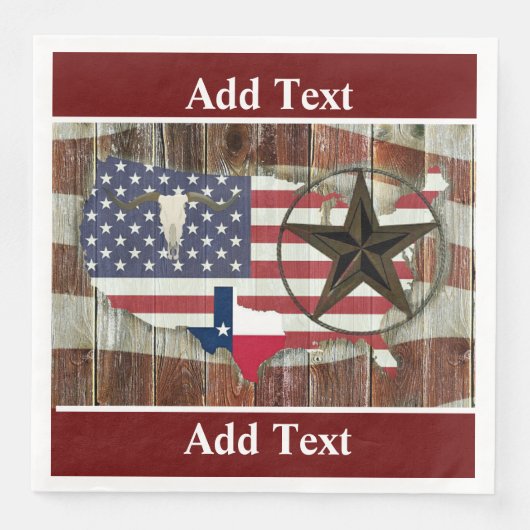 Texas Lone Star Texas Long Horn Serviette (Vorderseite)