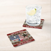 Texas Lone Star Texas Long Horn Square Papa Rechteckiger Pappuntersetzer (Vor Ort)