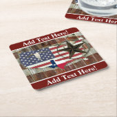 Texas Lone Star Texas Long Horn Square Papa Rechteckiger Pappuntersetzer (angewinkelt)