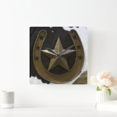 Texas Lone Star Wall Clock Quadratische Wanduhr (Zuhause)