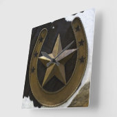Texas Lone Star Wall Clock Quadratische Wanduhr (Winkel)