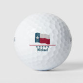 Texas Long Star Flaggenname Personalisiert Golfball (Vorderseite)