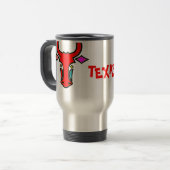 Texas Longhorn Aluminium Travel Mug Reisebecher (Vorderseite Links)