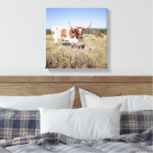 Texas Longhorn Breed (Foto) Leinwanddruck (Insitu (Schlafzimmer))