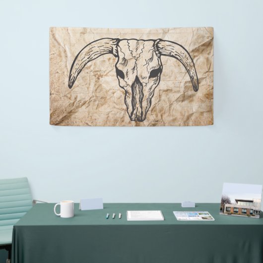 Texas Longhorn Bull Skull Banner (Messeveranstaltung)