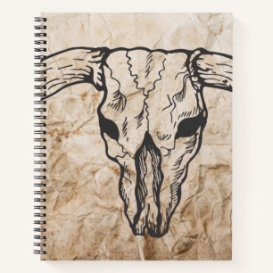 Texas Longhorn Bull Skull Notizblock
