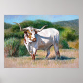 Texas Longhorn Bull Western Art Tierposter Poster (Vorne)