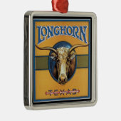 Texas Longhorn Cattle Silbernes Ornament (Rechts)