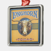 Texas Longhorn Cattle Silbernes Ornament (Links)