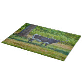 Texas Longhorn Cow Art Glass Cutting Board Schneidebrett (Ecke)