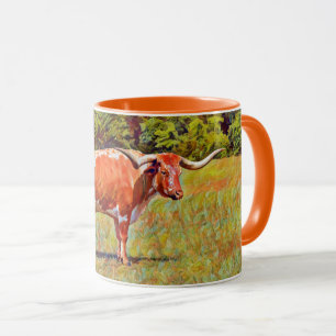 Texas Longhorn Cow Orange Art Tassen Cup