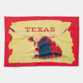 Texas Longhorn Gold und Red Kittuch Geschirrtuch (Horizontal)