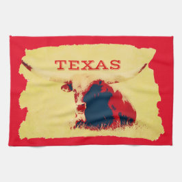 Texas Longhorn Gold und Red Kittuch Geschirrtuch