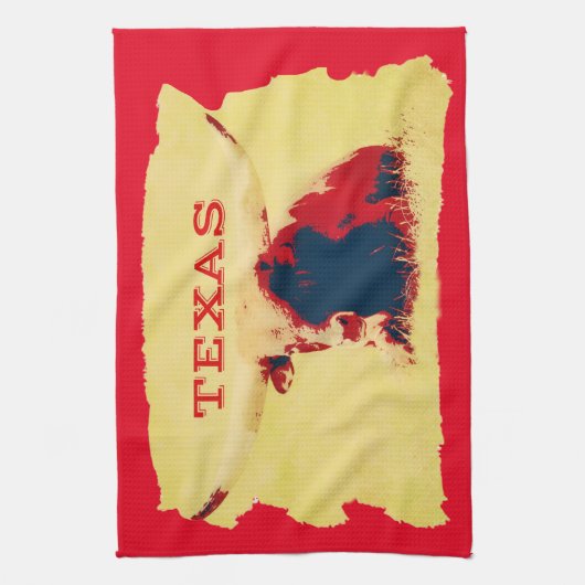 Texas Longhorn Gold und Red Kittuch Geschirrtuch (Vertikal)