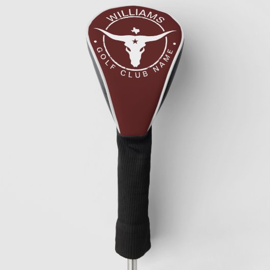 Texas Longhorn Golf Club Name Headcover (Vorderseite)