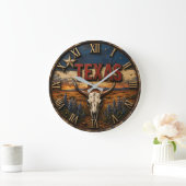 Texas Longhorn Große Wanduhr (Zuhause)