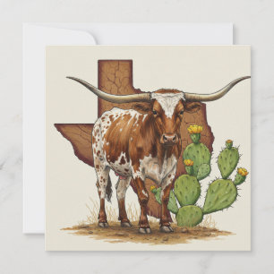 Texas Longhorn Grußkarte Feiertagskarte
