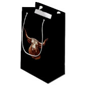 Texas Longhorn Kleine Geschenktüte (Rückseite Schrägansicht)