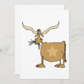 Texas Longhorn Kuh Einladung (Vorne/Hinten)