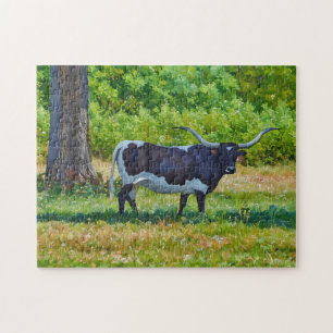 Texas-Longhorn-Kuh-Farm-Rätsel Puzzle