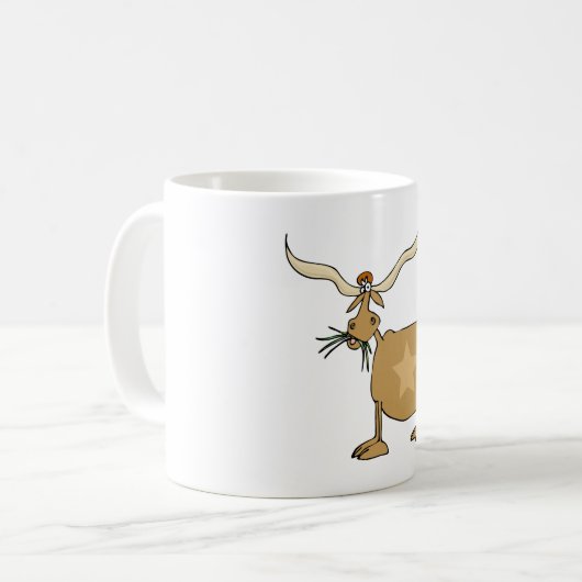 Texas-Longhorn-Kuh mit Stern Kaffeetasse (Vorderseite Links)