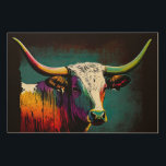 Texas Longhorn Kuh Pop Art Wood Art Holzdruck<br><div class="desc">Ein einzigartiges Holzkunstwerk, das den Stil der Pop Art und den rauen Geist der Texas Longhorn Rinder einfängt. Dieses atemberaubende Kunstwerk ist ein auffälliges Statement. Der Pop Art Texas Longhorn Kuh Holzkunst ist mit seinen kühnen Farben und seinem unverwechselbaren Design das Herzstück eines jeden Zimmers. Egal ob Sie Ihre Zuhause...</div>