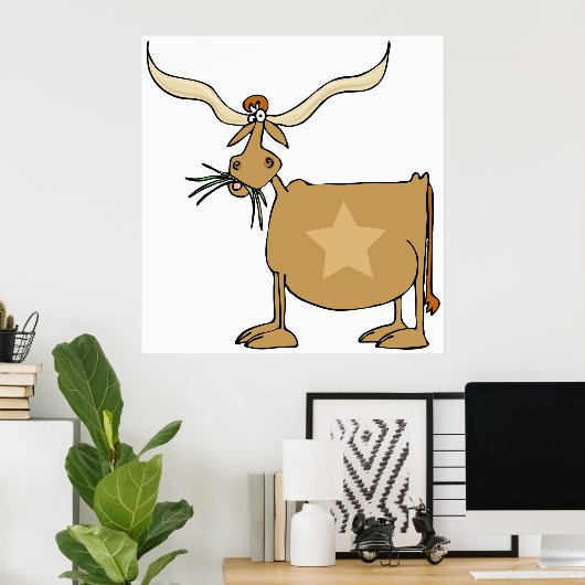 Texas Longhorn Kuh Poster (Heimbüro)