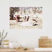 Texas Longhorn Kuh Rustic Art Poster (Küche)