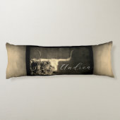 Texas Longhorn Kuh sepia Not fügen Sie Ihren Text Seitenschläferkissen (Rückseite)