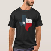 Texas Longhorn Lone Star Texas Flag T-Shirt (Vorderseite)