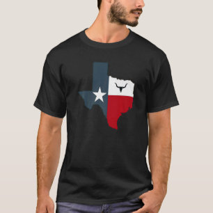 Texas Longhorn Lone Star Texas Flag T-Shirt