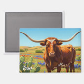 Texas longhorn magnet (Vorderseite/Rückseite)