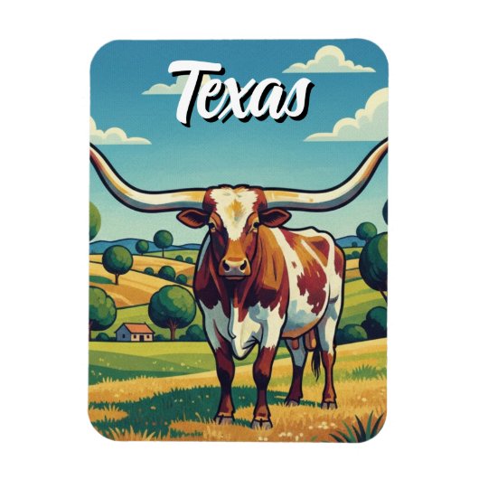Texas-Longhorn Magnet (Vertikal)