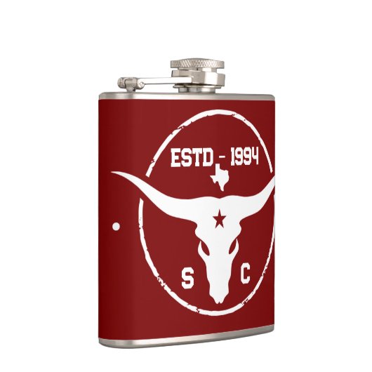 Texas Longhorn Monogram Initials Flachmann (Rechts)