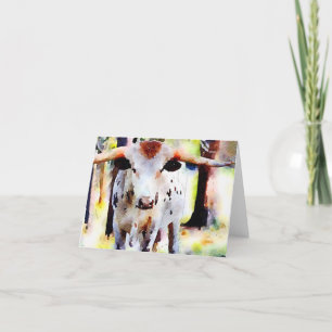 Texas Longhorn Note Card Karte