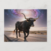 Texas Longhorn on the Highway Postkarte (Vorderseite)