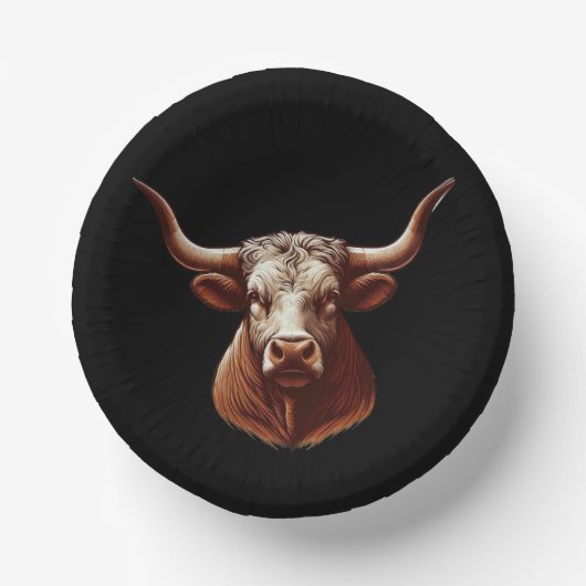 Texas Longhorn Pappteller (Vorderseite)