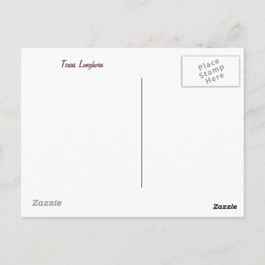 Texas Longhorn Postcard Postkarte (Rückseite)