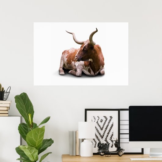 Texas Longhorn Poster Print (Heimbüro)