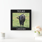 Texas Longhorn Quadratische Wanduhr (Zuhause)