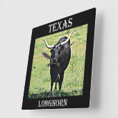 Texas Longhorn Quadratische Wanduhr (Winkel)