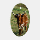 Texas Longhorn Rind Kuh Foto Rustikal Keramik Ornament (Rechts)