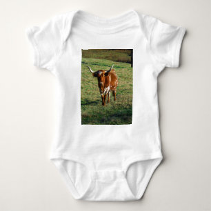 Texas Longhorn Rinderkuh Foto Rustikal Baby Strampler