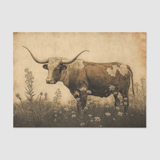 Texas Longhorn Seidenpapier (Vorderseite)