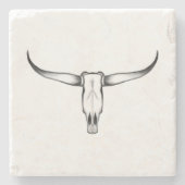 Texas Longhorn Skull Pillow Steinuntersetzer (Vorderseite)