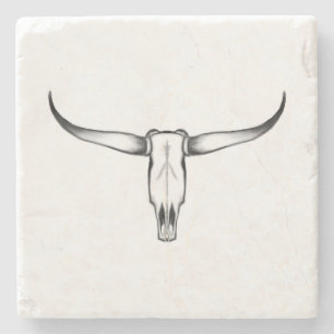 Texas Longhorn Skull Pillow Steinuntersetzer
