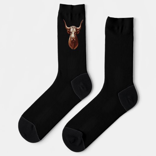 Texas Longhorn Socken (Linkes Detail)